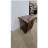 Image 3 : Dark Wood Nightstand with Drawer and Two Woven-Panel Doors 22”×20”×16”