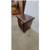 Image 4 : Dark Wood Nightstand with Drawer and Two Woven-Panel Doors 22”×20”×16”