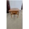 Image 1 : Mid-Century Modern End Table with Drawer and Lower Shelf 20”×28”×21.6”