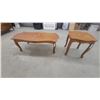 Image 1 : Pair of Carved Wood Inlaid End Tables 16”×48”×23” and 20”×20”×22”