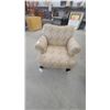 Image 2 : Upholstered Armchair with Dandelion-like Pattern and Black Legs