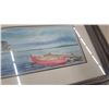 Image 4 : Framed Watercolor Painting of a Heron and Canoe, Signed 23”×16”