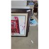Image 3 : Framed Wall Art: Red Window with Climbing Roses Painting 49”×49”