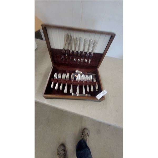 Silverplate Flatware Set: 8 Knives, 8 Forks, 8 Salad Forks, and More