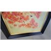 Image 5 : Framed Asian-Style Painting of Orange Flowers and Butterflies brushstrokes 29”×41”