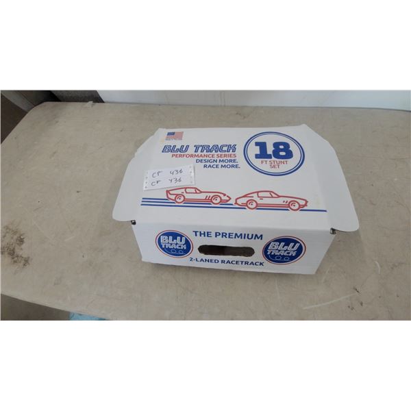 Blu Track Performance Series 18 Ft. Stunt Set, 2-Laned Racetrack, and Toy Car