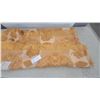 Image 1 : Camel Super Wool Worsted Blanket with Two-Tone Orange Floral and Checkered Pattern