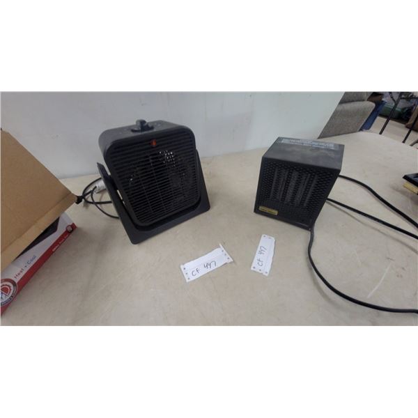 KONWIN Dual Function Heater and Fan, 2 Black Portable Electric Heaters, and Box