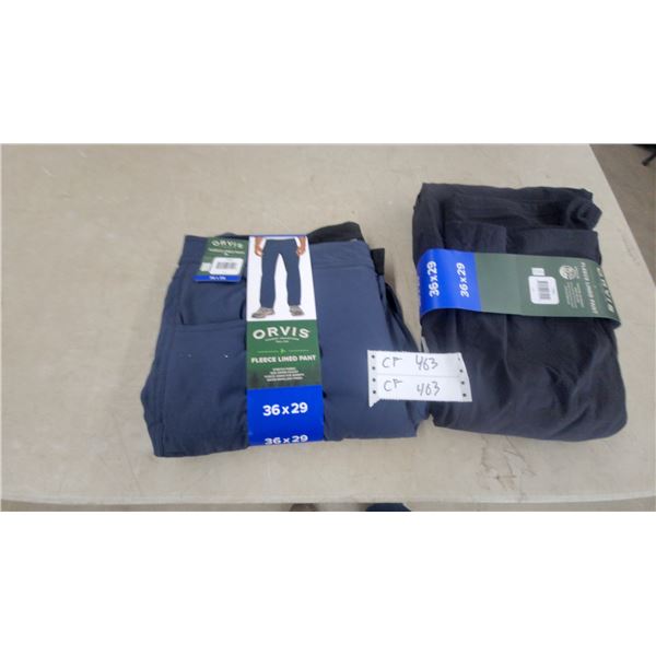 Orvis Men's Fleece Lined Pants, 36 × 29, 2 Pairs