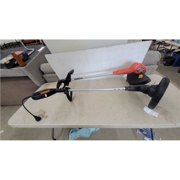 Black and Decker 12” Electric String Trimmer and Worx WG119 Electric String Trimmer