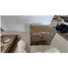 Image 2 : Golf Shadow Box Clock, Two Polar Bear Figurines, and Brass chest