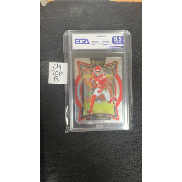 Graded Xavier Worthy Rookie RC Chiefs Card