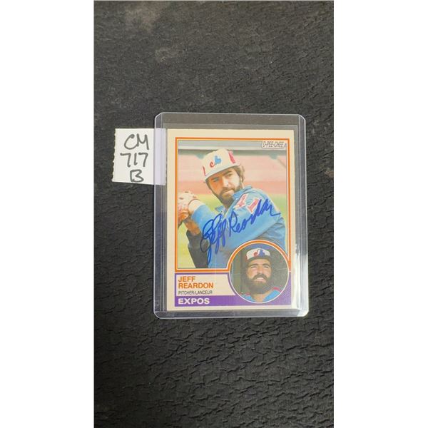 Signed Jeff Reudon Montreal Expos Card