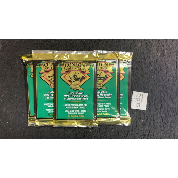 5 Sealed 1994 Conlon Collection Baseball Packs
