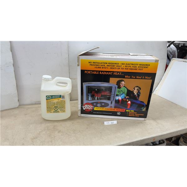 New Kero-World Model KCID4 Indoor Kerosene Heater, 10,000 BTU and Escort Kerosene Fuel Jug 9 .46L