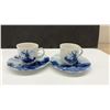 Image 10 : Delft Blue Dutch Ceramics, Windmill Vases, Clog Ashtray, Cups, 8 Pieces