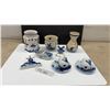 Image 1 : Delft Blue Dutch Ceramics, Windmill Vases, Clog Ashtray, Cups, 8 Pieces