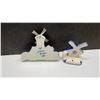 Image 6 : Delft Blue Dutch Ceramics, Windmill Vases, Clog Ashtray, Cups, 8 Pieces