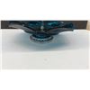 Image 3 : Mid-Century Italian Red Crackle 5-Section Lazy Susan Chip and Teal Glass 2-Tier Serving Stand