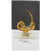 Image 1 : Chalet Amber Art Glass Sculptural Basket Centerpiece, 12” High