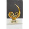 Image 4 : Chalet Amber Art Glass Sculptural Basket Centerpiece, 12” High