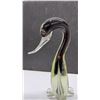 Image 6 : Two Murano Style Art Glass, Duck Sculpture, 14 1/2” Tall and Colourful Rooster, 16 1/4” Tall