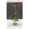 Image 7 : Two Murano Style Art Glass, Duck Sculpture, 14 1/2” Tall and Colourful Rooster, 16 1/4” Tall