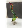 Image 8 : Two Murano Style Art Glass, Duck Sculpture, 14 1/2” Tall and Colourful Rooster, 16 1/4” Tall