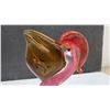 Image 10 : Gieffecraft Italian Art Glass Bird Figurine, 12 1/4” Tall and Pink Art Glass Pelican, 7” Tall