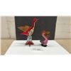 Image 1 : Gieffecraft Italian Art Glass Bird Figurine, 12 1/4” Tall and Pink Art Glass Pelican, 7” Tall