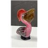 Image 7 : Gieffecraft Italian Art Glass Bird Figurine, 12 1/4” Tall and Pink Art Glass Pelican, 7” Tall