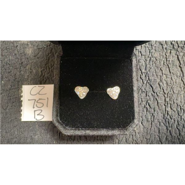 0.5 Carat Moissanite Swirl Heart Stud Earrings, 925S with White Gold Overlay, D, VVS1, GRA Report
