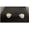 Image 2 : 0.5 Carat Moissanite Swirl Heart Stud Earrings, 925S with White Gold Overlay, D, VVS1, GRA Report