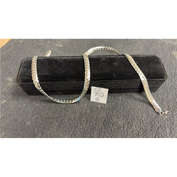 Platinum Plated 8.0mm Serpentine Necklace 24” Long