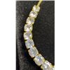 Image 2 : 14K Gold Plated 4.0mm Simulated Diamond Tennis Bracelet, 6” to 10” Long