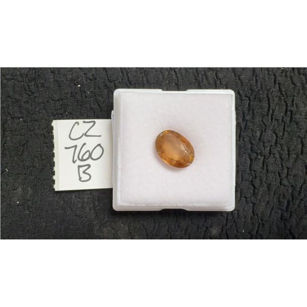 7.1ct Natural Untreated Imperial Topaz Oval Cut Gemstone, 9.6mm x 13.1mm, Retail $1000