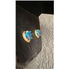 Image 2 : Platinum Plated 1.0 Carat Each Heart Cut Blue Simulated Diamond Stud Earrings