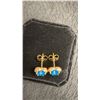 Image 4 : Platinum Plated 1.0 Carat Each Heart Cut Blue Simulated Diamond Stud Earrings