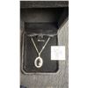 Image 1 : Platinum Plated 5.0ct Oval Cut Black Simulated Diamond Halo Necklace, 16”-18” Long