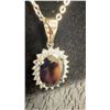 Image 5 : Platinum Plated 5.0ct Oval Cut Black Simulated Diamond Halo Necklace, 16”-18” Long
