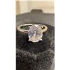Image 3 : 925S 3.0ct Oval Cut Simulated Diamond Solitaire Ring, Size 7, Sterling Silver with White Gold