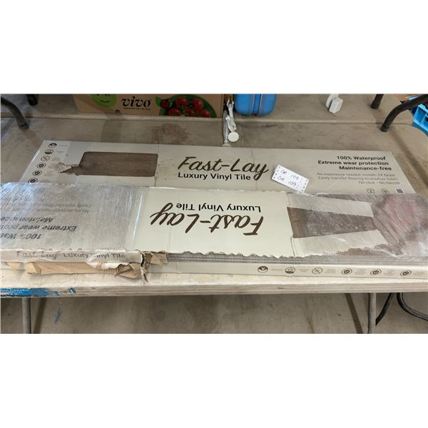 3 Boxes Fast-Lay Luxury Vinyl Tile in Autumn Greige Oak, 9” x 48”, 23.95 Square Feet per Box
