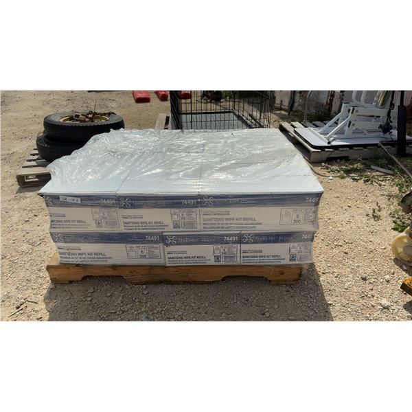 Pallet Lot: Spilfyter 74491 Sanitizing Wipe Kit Refills, Each Box has 6 Rolls of 300 Wipes