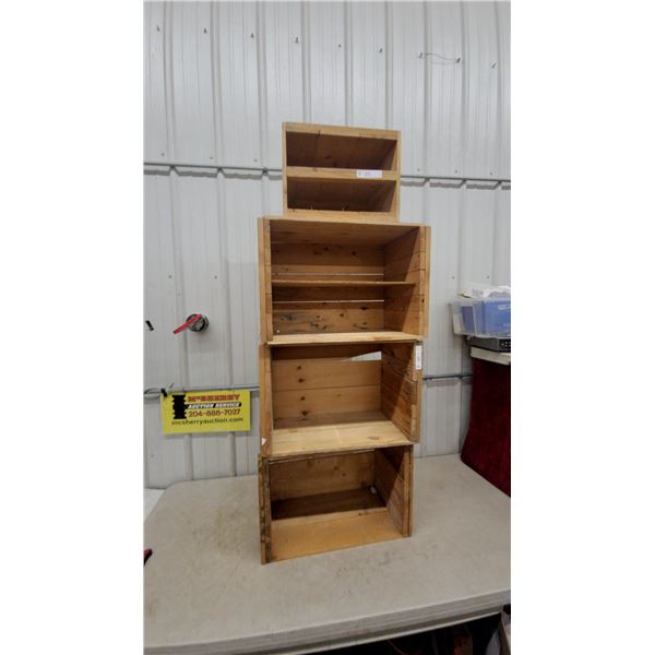 Stack of 4 Wooden Crates