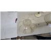 Image 4 : Vintage Ceiling Light Fixtures and Shades: 2 Glass Shades, 2 Light Fixtures