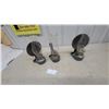 Image 1 : Three Wall-Mount Kerosene Lamps with Glass Chimneys and Metal Reflectors