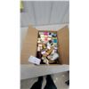 Image 1 : Box of Assorted Spools of sewing Thread, Some on Wooden Spools, Some Plastic