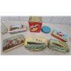 Image 2 : Vintage Tins and Bottles: Pacific Wafers Tin, Ship Tins, Floral Tin