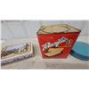 Image 4 : Vintage Tins and Bottles: Pacific Wafers Tin, Ship Tins, Floral Tin