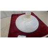 Image 3 : White Ribbed Glass Light Shade with Amber, for Floor Lamp Torchiere